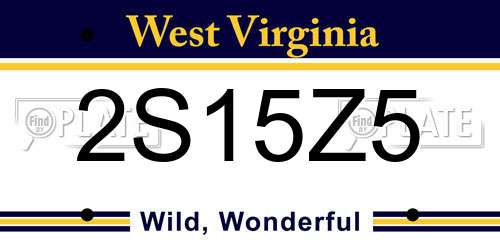 2S15Z5 West Virginia License Plate