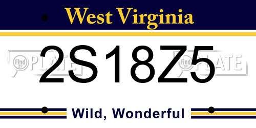 2S18Z5 West Virginia License Plate