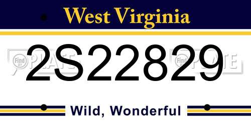 2S22829 West Virginia License Plate