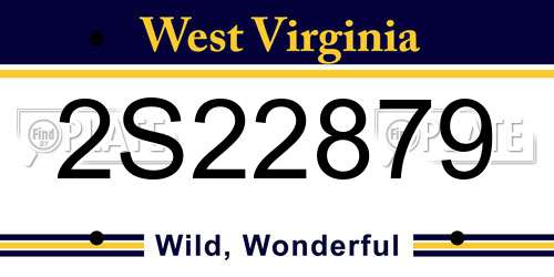 2S22879 West Virginia License Plate