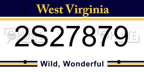2S27879 West Virginia License Plate
