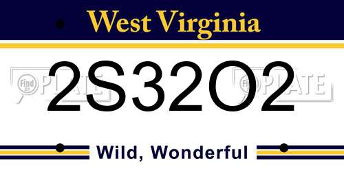 2S32O2 West Virginia License Plate