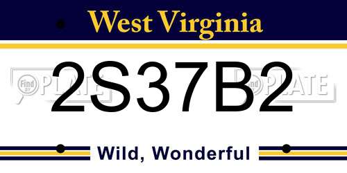 2S37B2 West Virginia License Plate