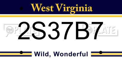2S37B7 West Virginia License Plate