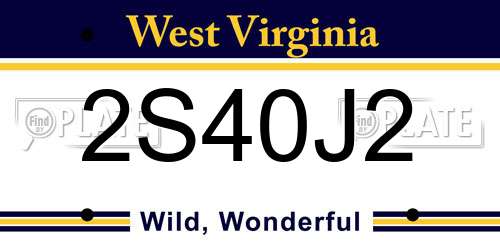 2S40J2 West Virginia License Plate