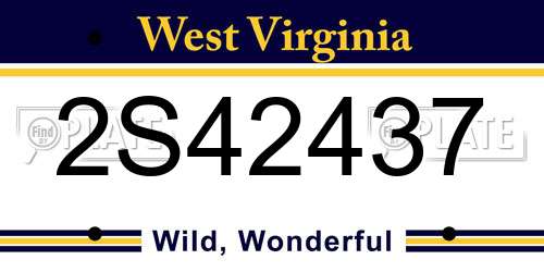 2S42437 West Virginia License Plate