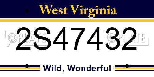 2S47432 West Virginia License Plate