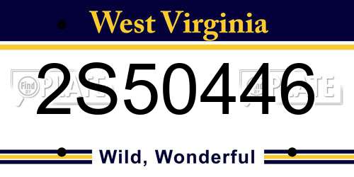 2S50446 West Virginia License Plate