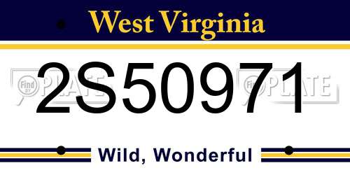 2S50971 West Virginia License Plate