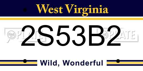 2S53B2 West Virginia License Plate