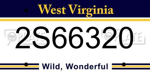 2S66320 West Virginia License Plate