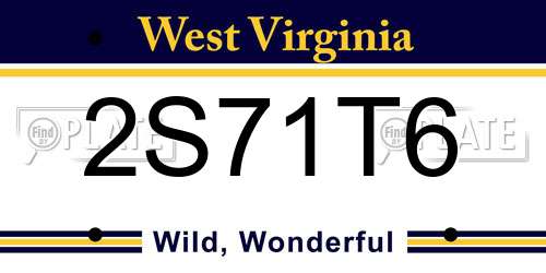 2S71T6 West Virginia License Plate