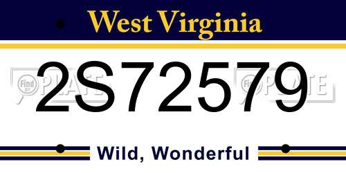 2S72579 West Virginia License Plate