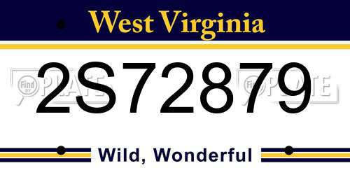 2S72879 West Virginia License Plate
