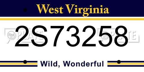 2S73258 West Virginia License Plate