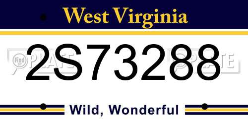 2S73288 West Virginia License Plate