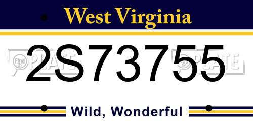 2S73755 West Virginia License Plate