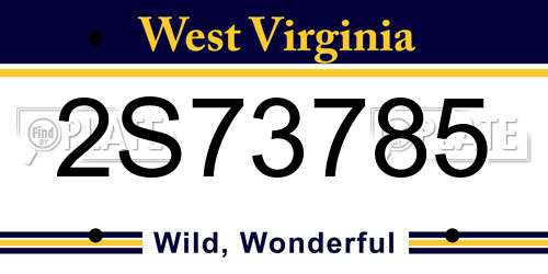 2S73785 West Virginia License Plate