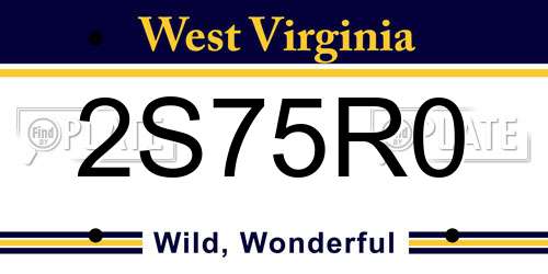 2S75R0 West Virginia License Plate