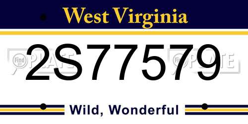 2S77579 West Virginia License Plate