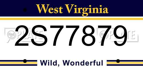 2S77879 West Virginia License Plate
