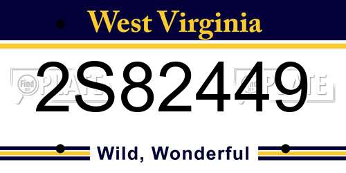 2S82449 West Virginia License Plate