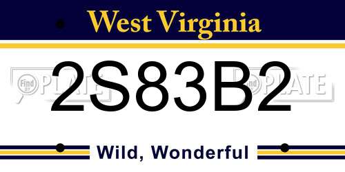 2S83B2 West Virginia License Plate