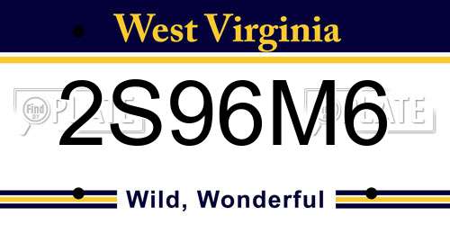 2S96M6 West Virginia License Plate