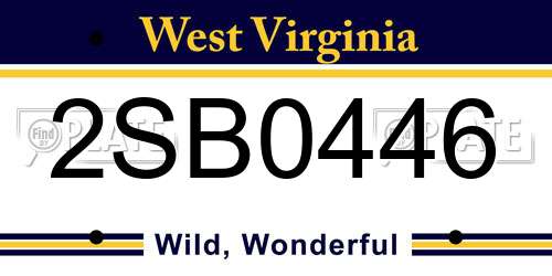 2SB0446 West Virginia License Plate