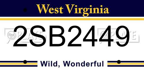 2SB2449 West Virginia License Plate