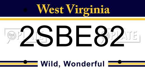 2SBE82 West Virginia License Plate