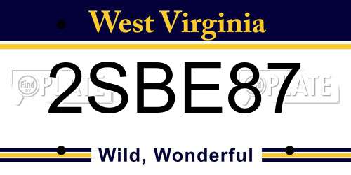 2SBE87 West Virginia License Plate