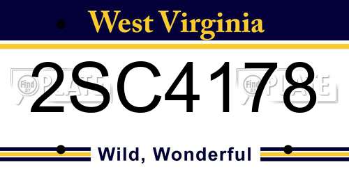 2SC4178 West Virginia License Plate