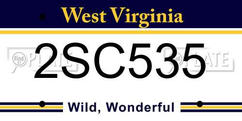 2SC535 West Virginia License Plate