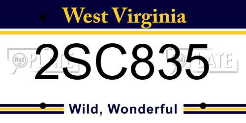 2SC835 West Virginia License Plate