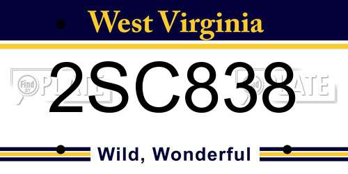 2SC838 West Virginia License Plate