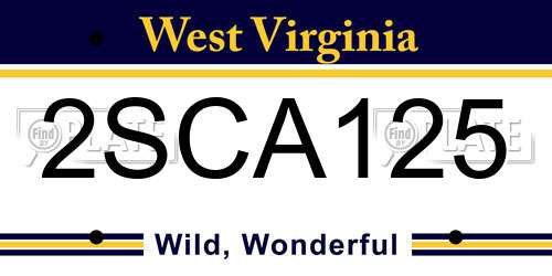 2SCA125 West Virginia License Plate