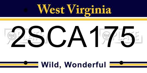 2SCA175 West Virginia License Plate