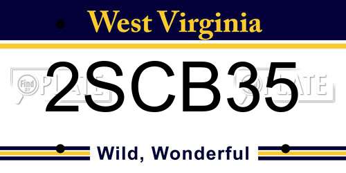 2SCB35 West Virginia License Plate