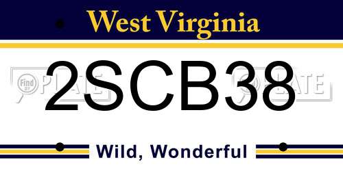 2SCB38 West Virginia License Plate