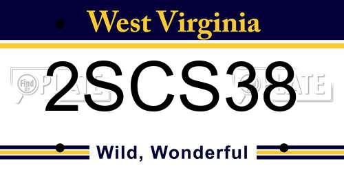 2SCS38 West Virginia License Plate