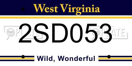 2SD053 West Virginia License Plate