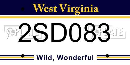 2SD083 West Virginia License Plate