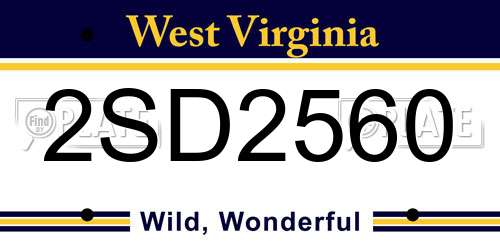 2SD2560 West Virginia License Plate