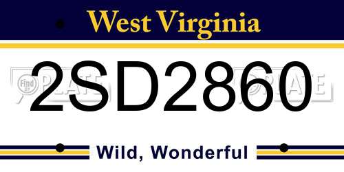 2SD2860 West Virginia License Plate