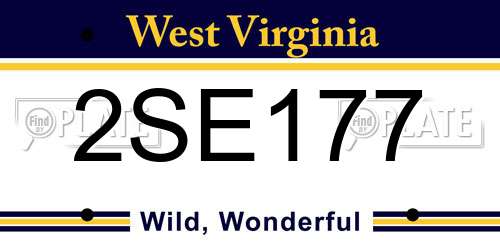 2SE177 West Virginia License Plate
