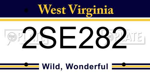 2SE282 West Virginia License Plate