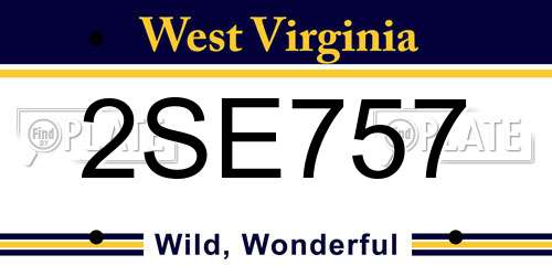 2SE757 West Virginia License Plate