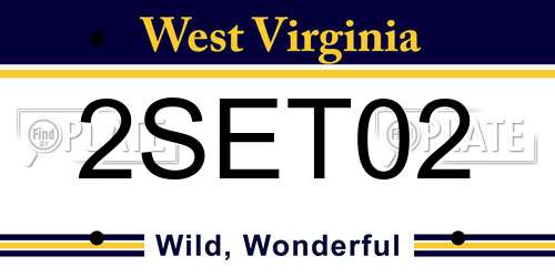 2SET02 West Virginia License Plate