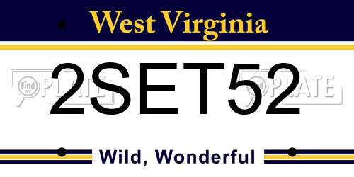 2SET52 West Virginia License Plate